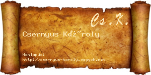 Csernyus Károly névjegykártya