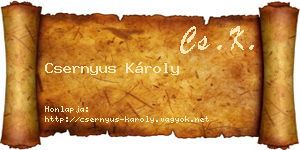 Csernyus Károly névjegykártya
