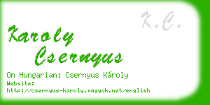 karoly csernyus business card