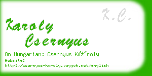 karoly csernyus business card